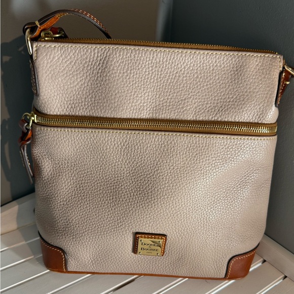 Dooney & Bourke Handbags - Dooney & Bourke Pebble Grain Gray / Taupe Shoulder Bag EUC